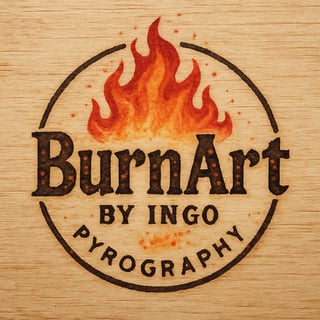 Signet — Schriftzug & Flamme, gebrannt